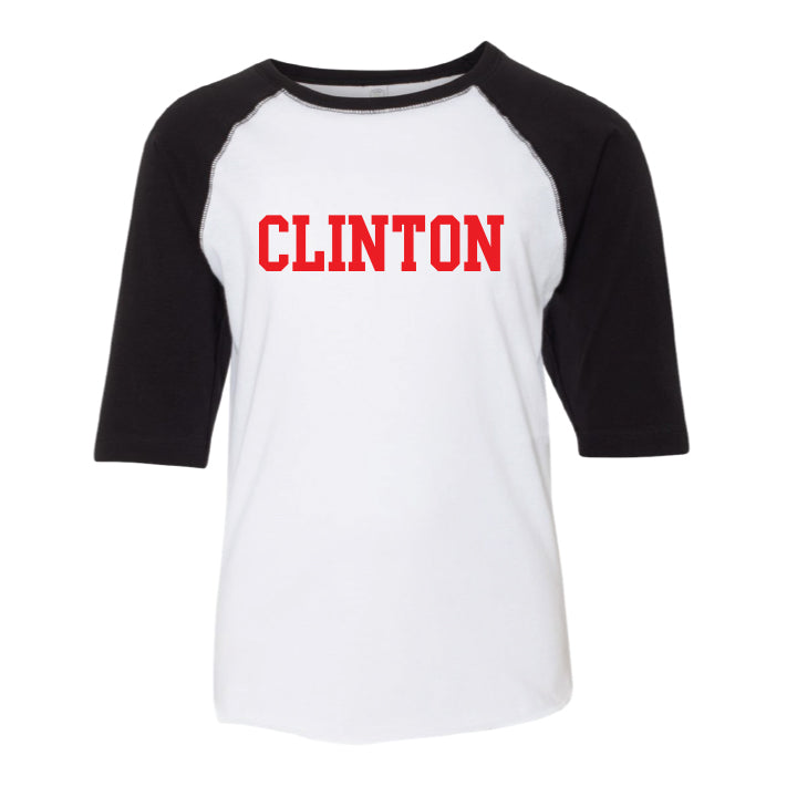 Clinton Baseball 3/4 Sleeve T-Shirt