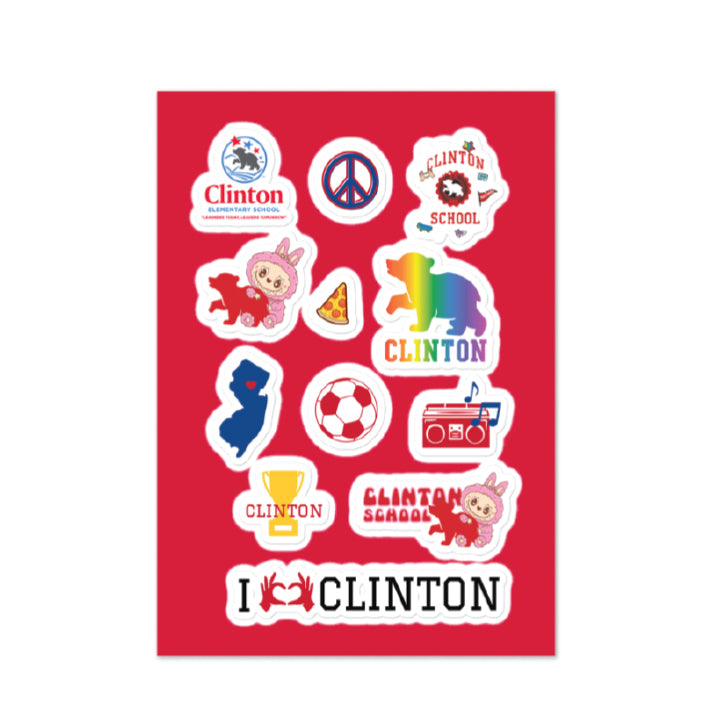 Clinton Waterbottle Sticker Sheet