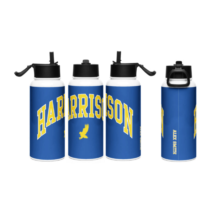 Harrison Personalized Stainless Water Bottle with Straw