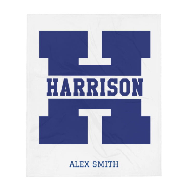 Harrison Big H Personalized Throw Blanket