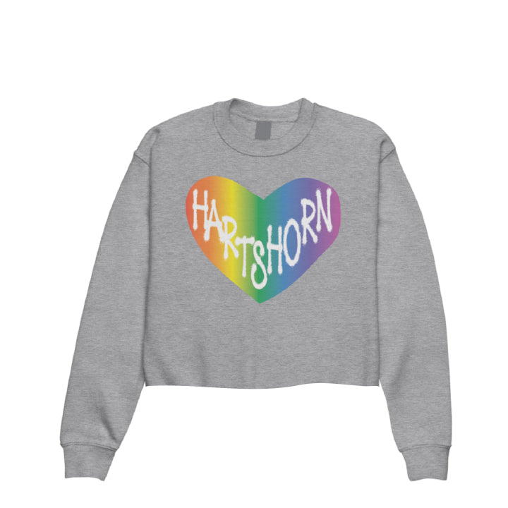 Hartshorn Ombre Heart Cropped Crewneck Sweatshirt