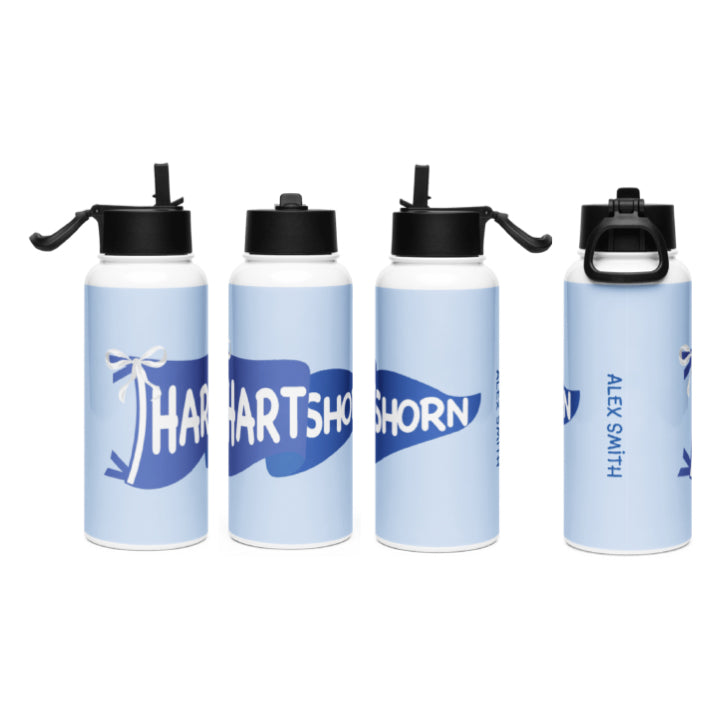 Hartshorn Pennant Metal Water Bottle with Straw