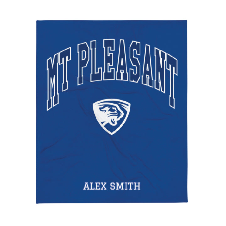 Mount Pleasant WO Personalized Collegiate Throw Blanket