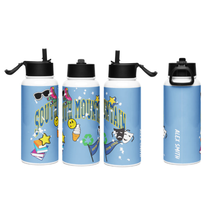 South Mountain Splatter Graphic Metal Water Bottle with Straw