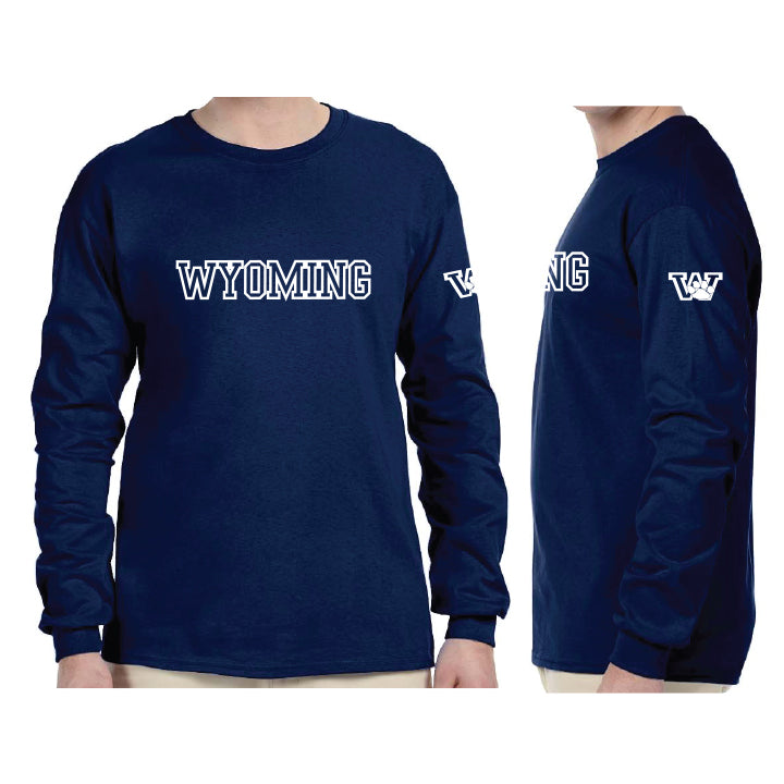 Wyoming Navy Long Sleeve T-Shirt