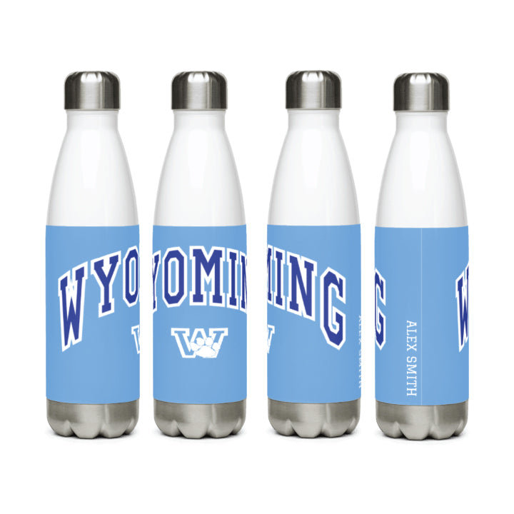 Wyoming Personalized  Collegiate Logo Stainless Water Bottle
